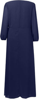 Women’s Chiffon Midi Dress | V-Neck A-Line Wedding Guest Dress