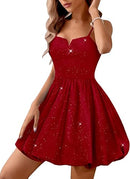 Sparkly Bubble Homecoming Dress | Y2K Sequin Mini Dress