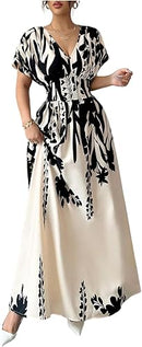 Women’s Floral Maxi Dress | V-Neck Flowy Summer Dress