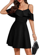 Women’s Off-Shoulder Cocktail Dress | A-Line Mini Dress