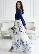 Women’s Floral Boho Maxi Dress | Long Sleeve Wedding Guest Dress
