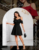 Women’s Off-Shoulder Cocktail Dress | A-Line Mini Dress