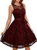 Women’s Floral Lace Cocktail Dress | A-Line Wedding Guest Dress