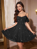 Women’s Sparkly Sequin Cocktail Dress | A-Line Homecoming Dress
