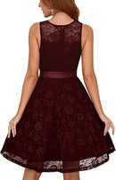 Women’s Floral Lace Cocktail Dress | A-Line Wedding Guest Dress
