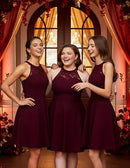 Women’s Halter Lace Cocktail Dress | A-Line Homecoming Dress