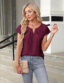 Women’s Business Casual Blouse | Short Sleeve Work Top